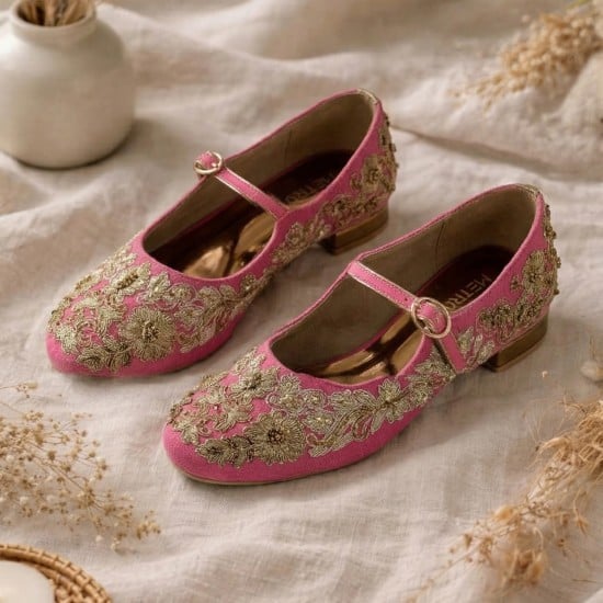 Women Rani-pink Wedding Ballerinas