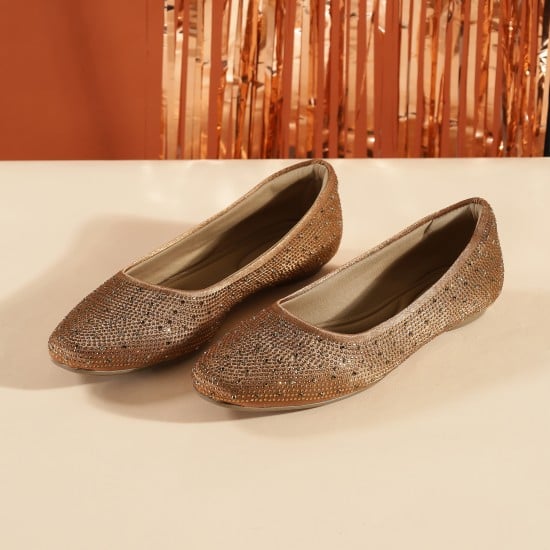 Women Antic-gold Casual Ballerinas