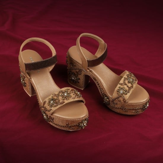 Women Antic-gold Ethnic Sandals