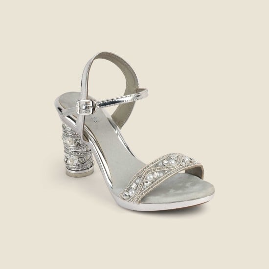 Women Silver Party Sandals
