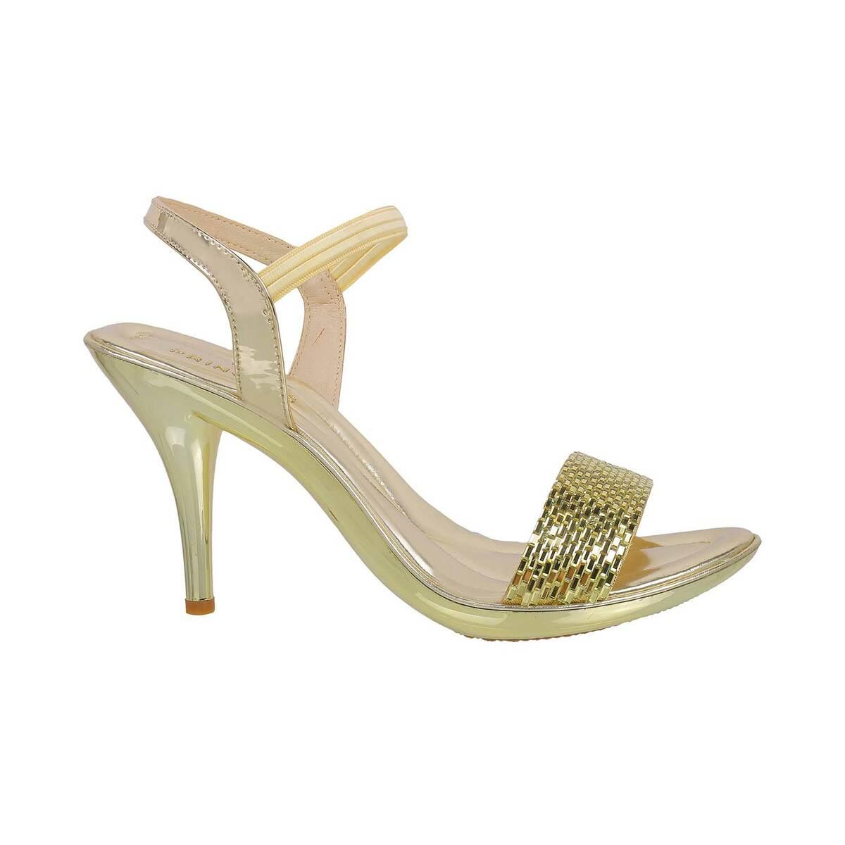 Office Harper Gold Strappy Heeled Sandals, $52 | Asos | Lookastic