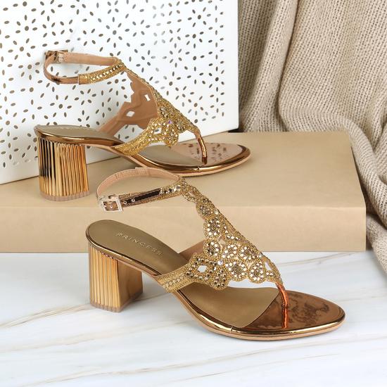 Women Antique-Gold Party Sandals