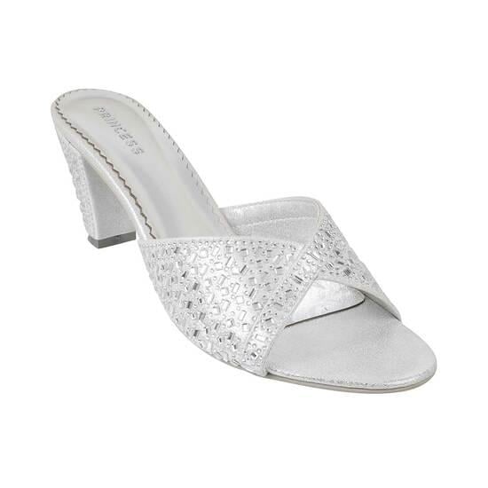 Women Silver Party Slip Ons