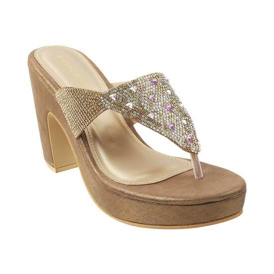 Princess Antique-Gold Party Slip Ons