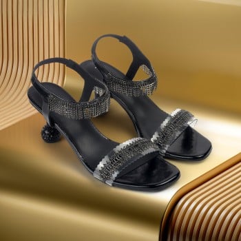Princess Women Black Party Sandals(SKU: 54-50-11-37)