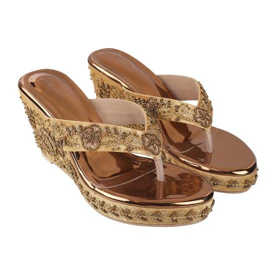 Women Antique-Gold Party Sandals