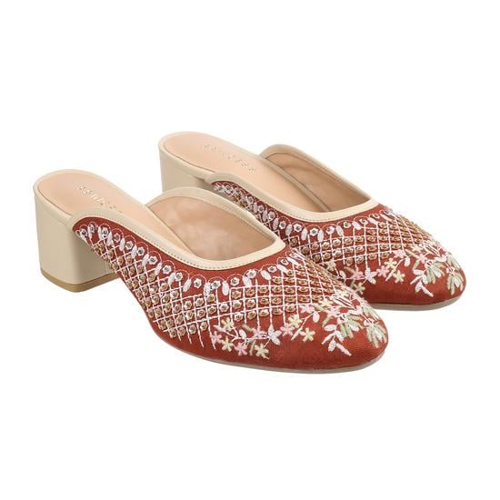 Women Maroon Ethnic Sandals