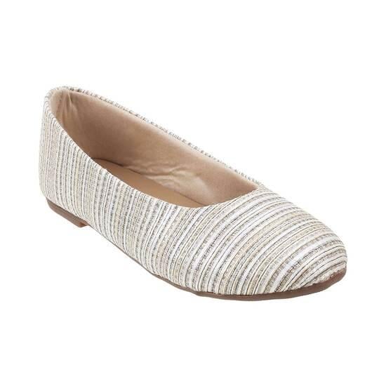 Girls Gold Casual Ballerinas