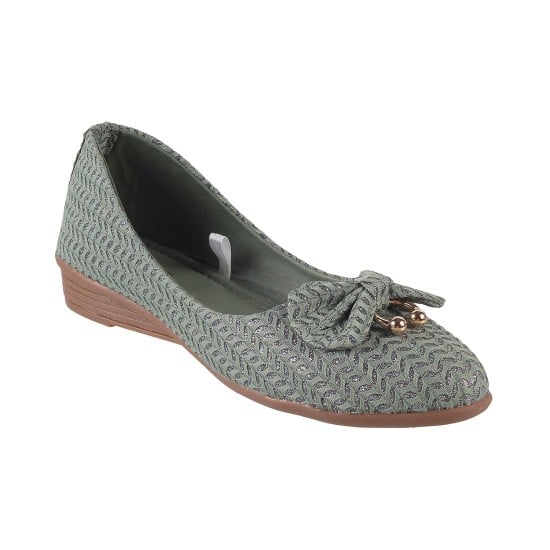 Girls Green Casual Ballerinas