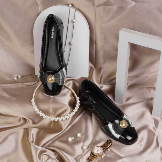 Girls Black Casual Ballerinas