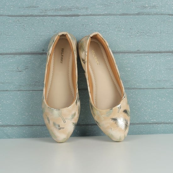 Girls Beige Casual Ballerinas
