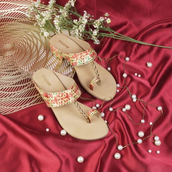 Girls Antic-gold Casual Slippers