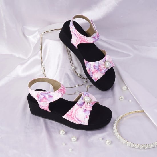 Girls Pink Casual Sandals