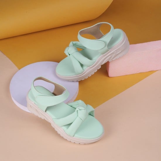 Girls Light-green Casual Sandals