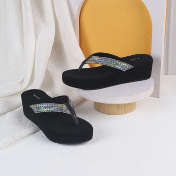 Walkway Girls Black Casual Slippers(SKU: 57-131-11-34)