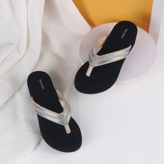 Girls Peach Casual Slippers