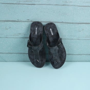 Walkway Girls Black Casual Slippers(SKU: 57-142-11-30)