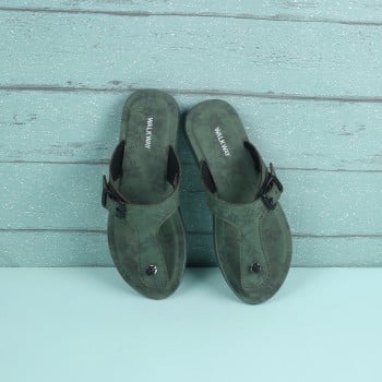 Walkway Girls Green Casual Slippers(SKU: 57-142-21-31)