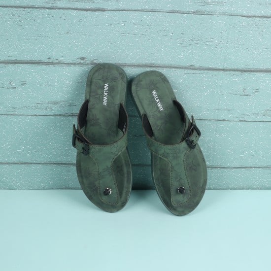 Girls Green Casual Slippers
