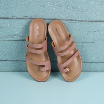 Walkway Girls Peach Casual Slippers(SKU: 57-144-80-31)