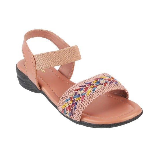 Girls Peach Casual Sandals