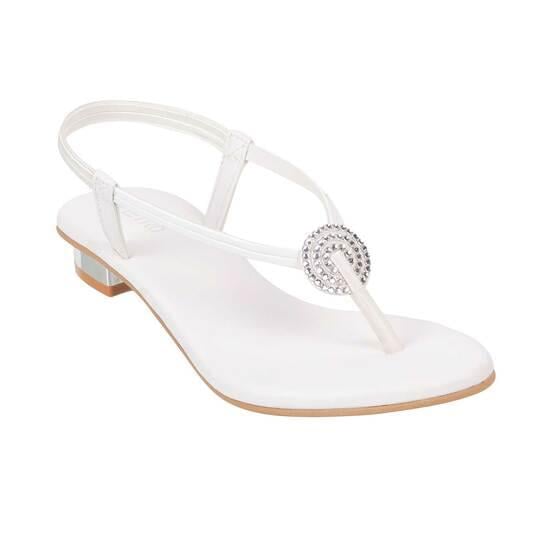 Girls White Party Sandals