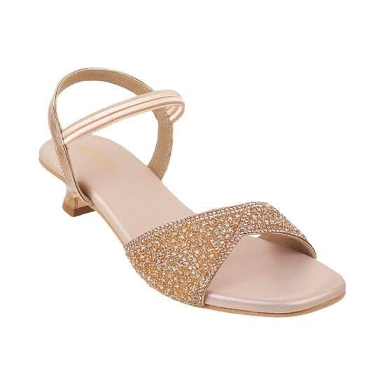 Girls Rose-Gold Party Sandals