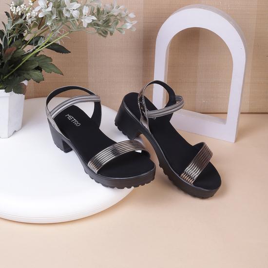 Girls Gun-Metal Casual Sandals