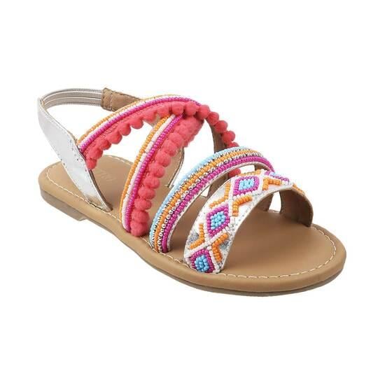 Girls Silver Casual Sandals