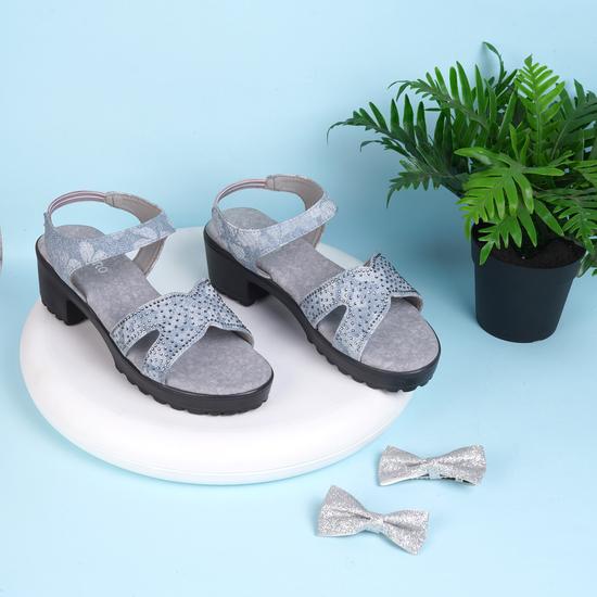 Girls Grey Casual Sandals