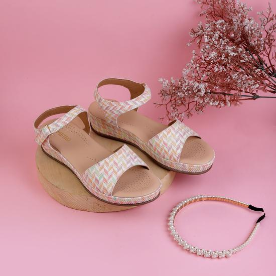 Girls Beige Casual Sandals