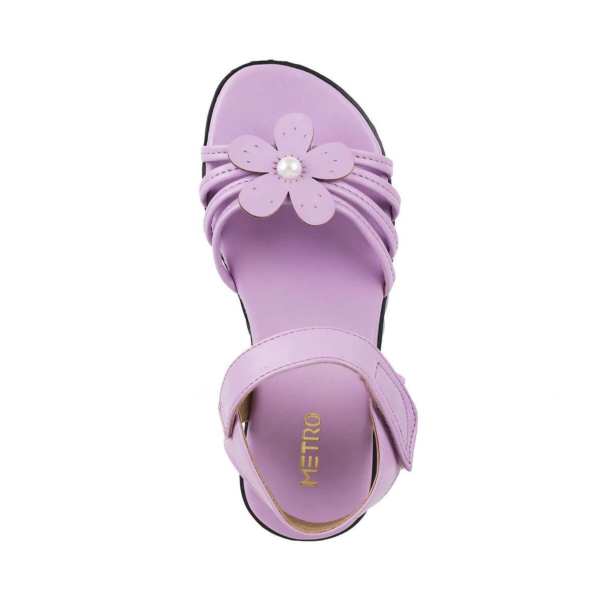 Purple Solid Sandals For Women