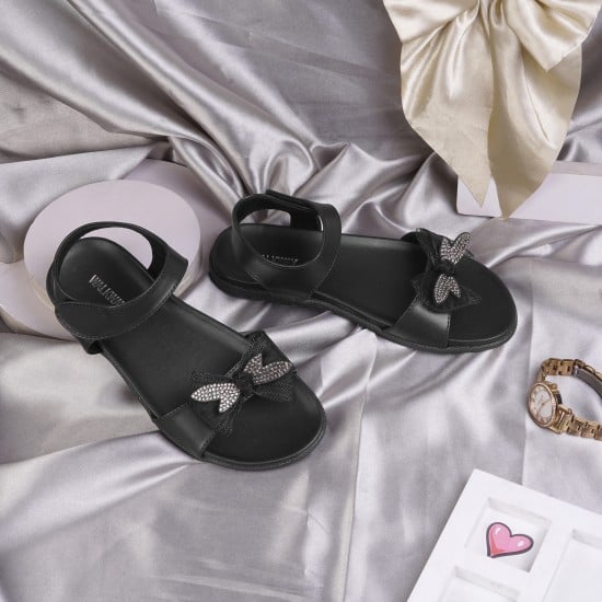 Girls Black Casual Sandals