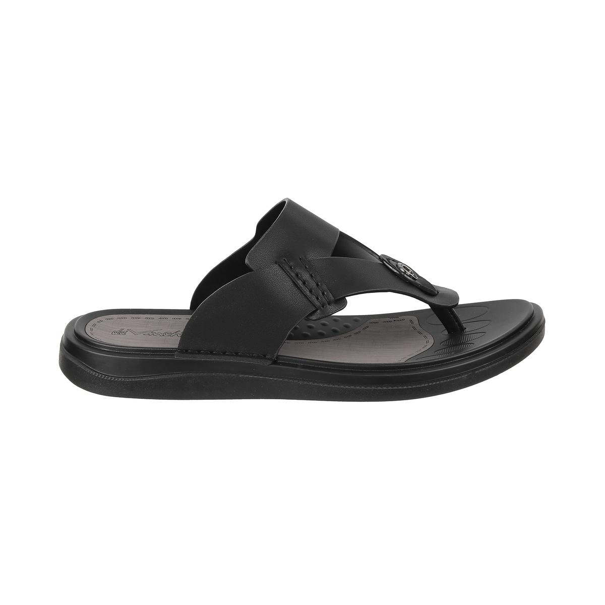 Buy Men Black Casual Slippers Online | SKU: 60-12-11-40-Metro Shoes
