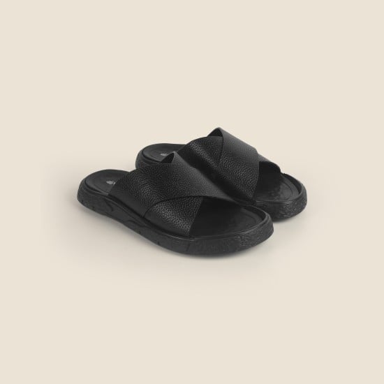 Men Black Casual Slippers