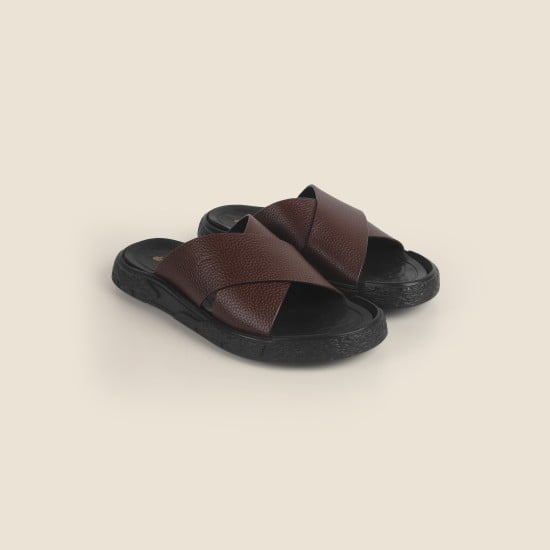 Men Brown Casual Slippers