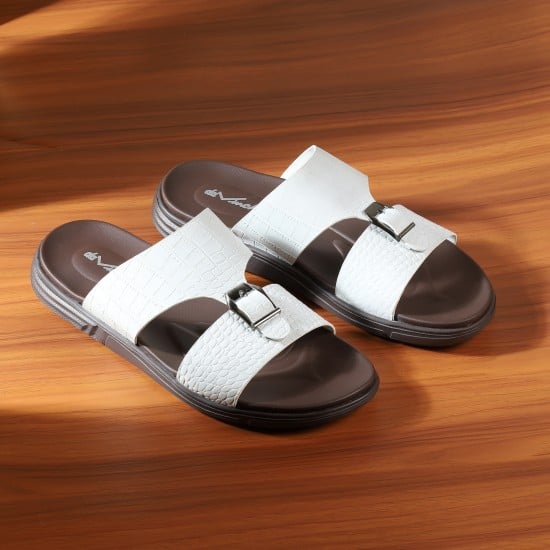 Men White Casual Slippers