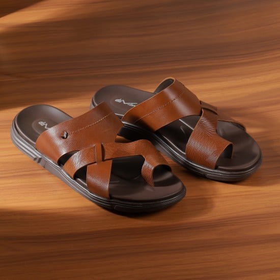 Men Brown Casual Slippers