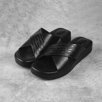 Davinchi Men Black Casual Slippers(SKU: 60-152-11-41)