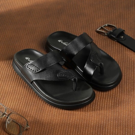 Men Black Casual Slippers