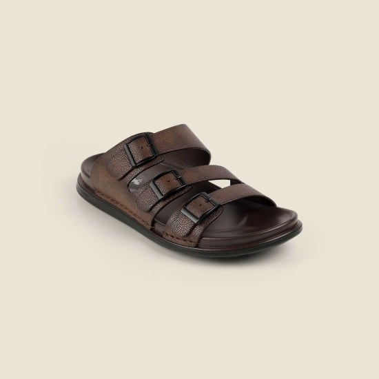 Men Brown Casual Slippers