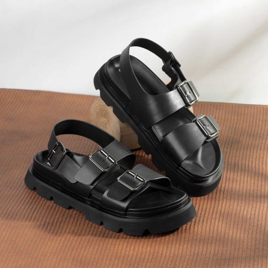 Men Black Casual Sandals