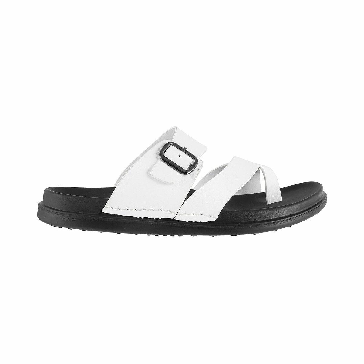Buy Men White Casual Slippers Online | SKU: 60-9946-16-42-Metro Shoes