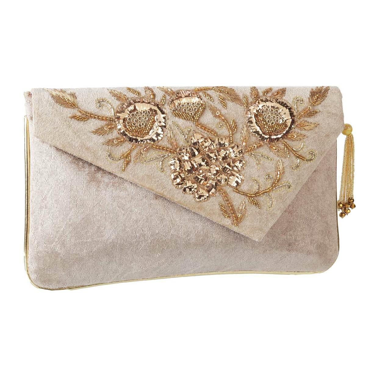 Buy Peora Gold Clutch Purses for Women Stone Studded Handmade Handbags  Party Bridal Clutch (C25G) Online