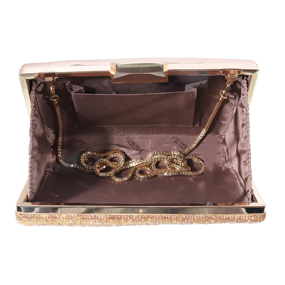 Gold Diamante Box Clutch, Accessories
