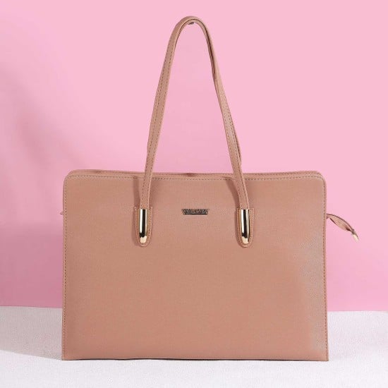 Women Peach Tote Bag