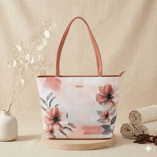 Women Peach Tote Bag