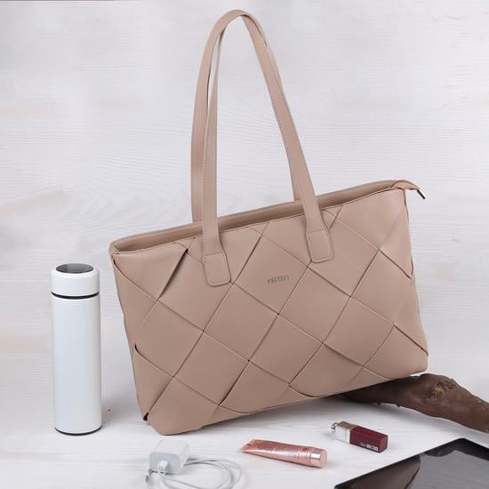 Women Beige Tote Bag