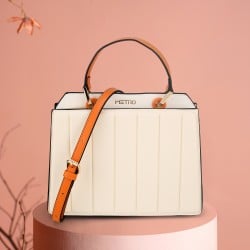 Women Beige Satchel Bag