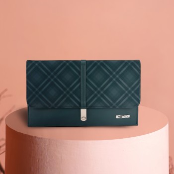 Metro Women Bottle-green Clutch(SKU: 66-384-98-10)
